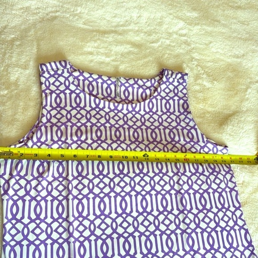 Lulu B summer dress, geometric purple and white design, size XL - Picture 5 of 9